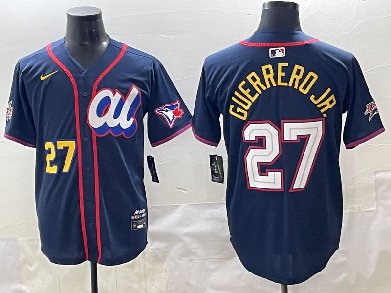 Men 2025 Toronto Blue Jays #27 Guerrero jr Blue All star Blank Blue Nike MLB Jersey style 4->toronto blue jays->MLB Jersey